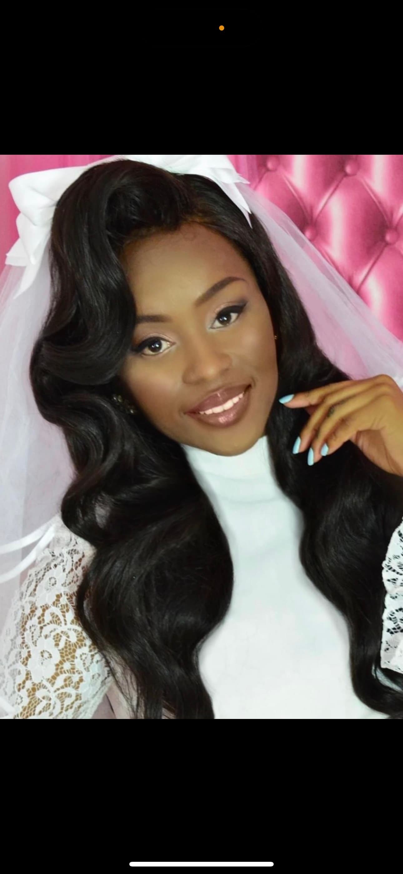 Hollywood roll curls with professional makeup
