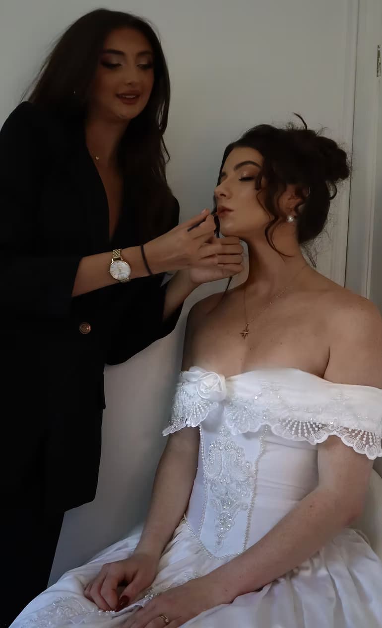 Millie working with a client